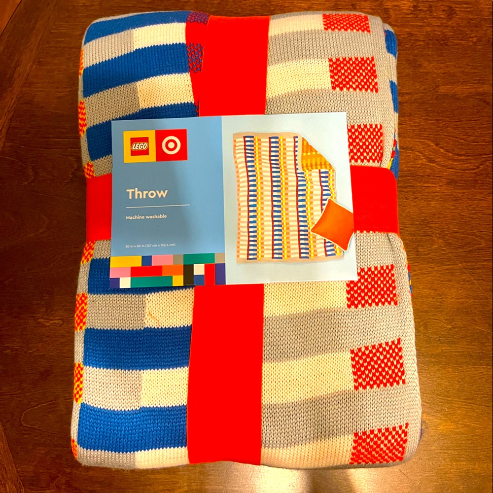LEGO COLLECTION X TARGET COLOR BLOCK STRIPE SWEATER KNIT THROW BLANKET